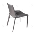 Italiaanse minimalistische zwarte zadelleer eetkamerstoelen